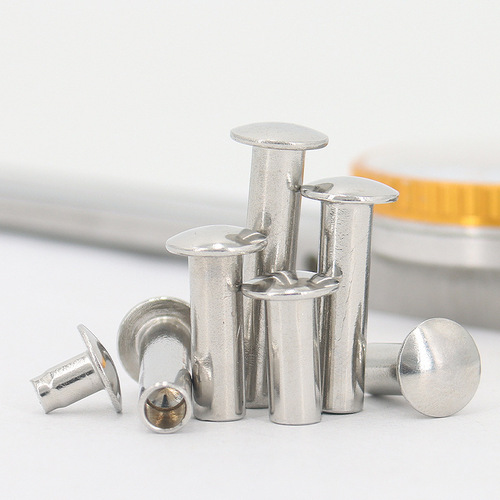 304 stainless steel flat round head tight nails Φ3-Φ6 mother-in-law nails, pair of hammer-in nails, semi-hollow mother-in-law rivets