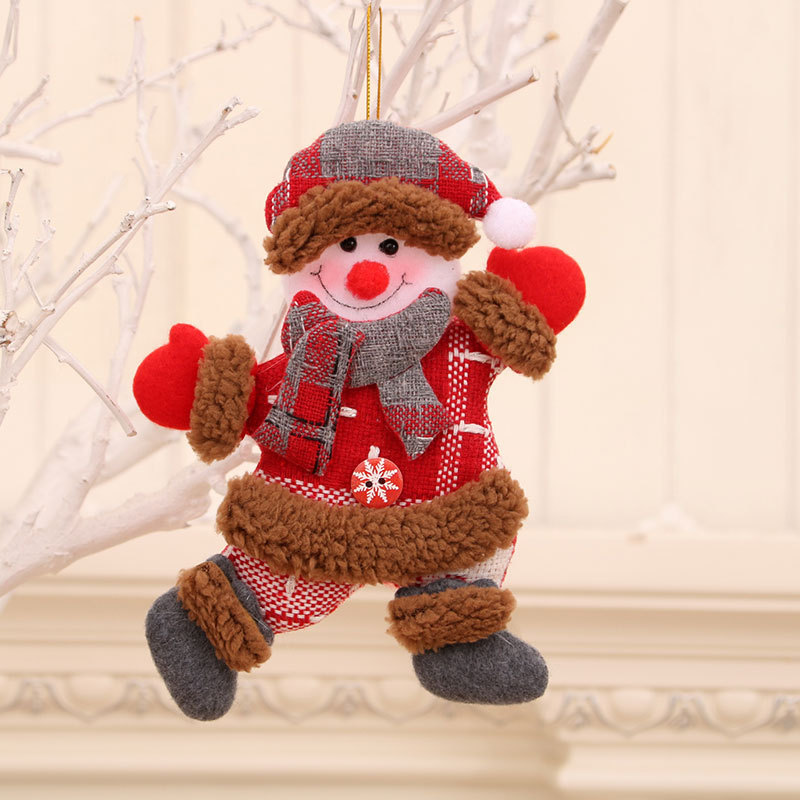 Decoraciones de Navidad anciano muñeco de nieve ciervo regalos de Navidad pequeño colgante muñeca de peluche colgante de árbol de Navidad suministros