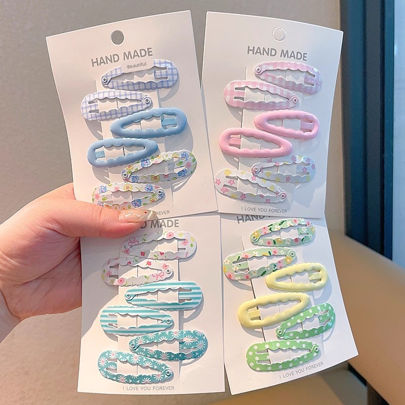 儿童侧刘海夹2025新风格女孩破碎的头发Bb夹糖果色波浪发夹可爱的|undefined