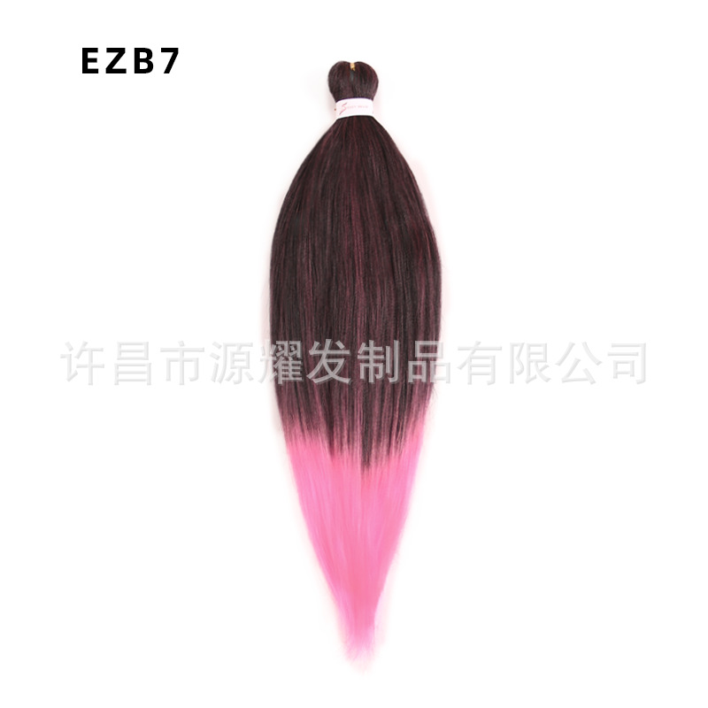 Peluca EZ cabello esponjoso y suave de fibra química trenza grande 26 pulgadas 90g pvc bicolor retardante de llama seda de baja temperatura trenza grande