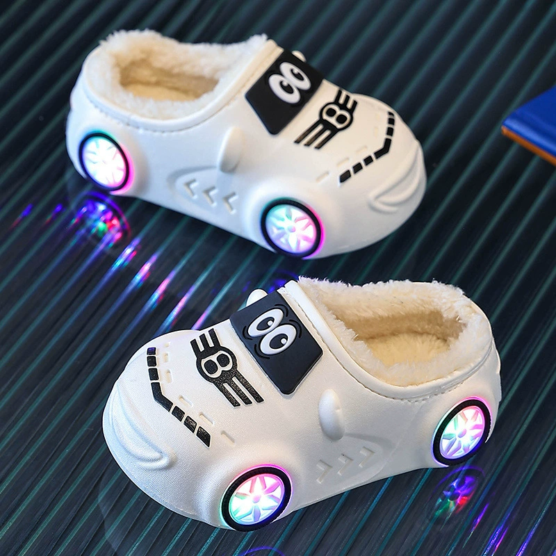 Зимняя новая светящаяся автомобильная хлопчатобумажная водонепроницаемая нескользящая милая мягкая домашняя подошва утолщена теплая и бархат