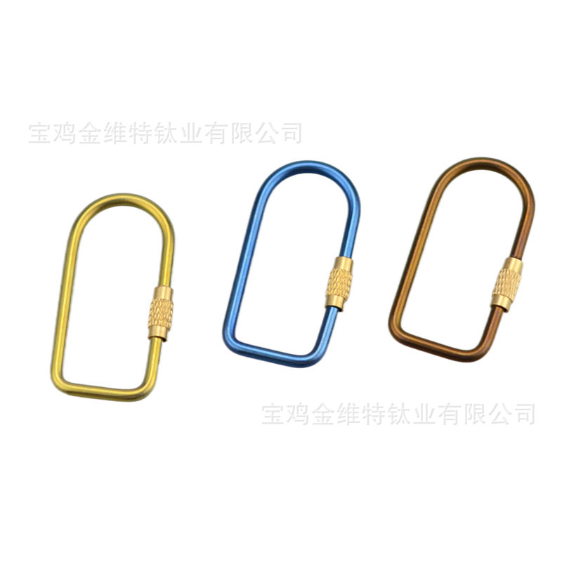 Titanium Alloy Keychain Outdoor Edc Pure Titanium Metal Carabiner Retro Style Ring Backpack Hook Brass Quick Release Buckle