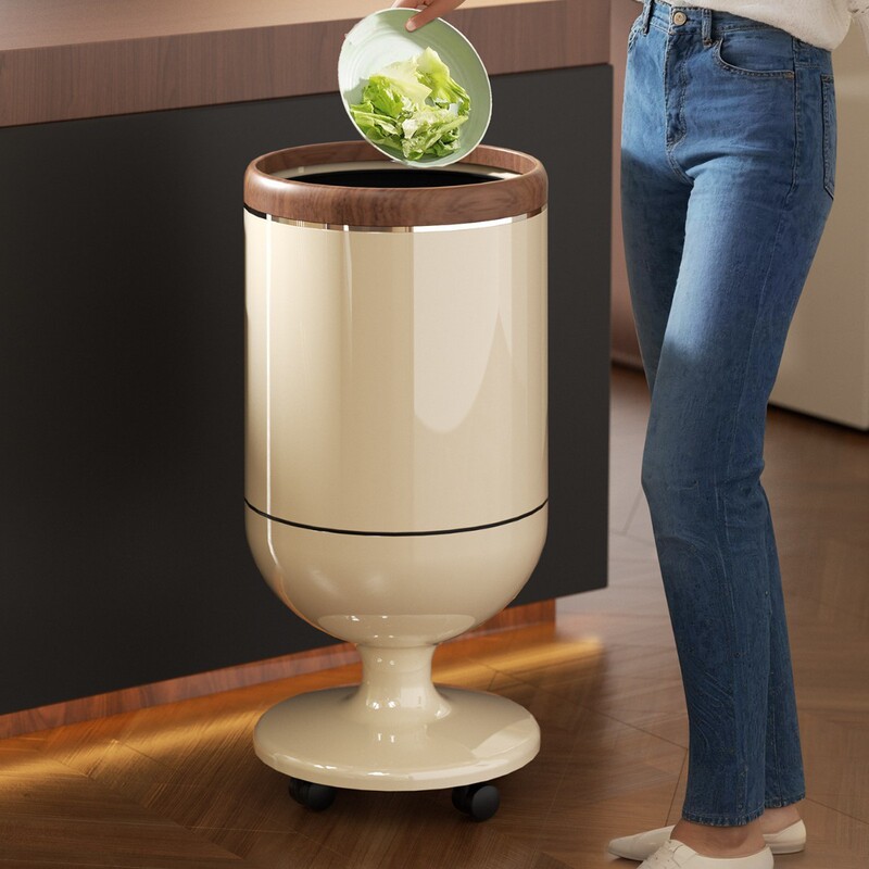 High-Legged Trash Can That Doesn'T Require Bending Over, Movable, Large Capacity for Home Use, Suitable for Living Room and Kitchen, with a Light Luxury and High-End Feel, Large Trash Bin High-Legged Trash Can That Doesn'T Require Bending Over, Movable, Large Capacity for Home Use, Suitable for Living Room and Kitchen, with a Light Luxury and High-End Feel, Large Trash Bin