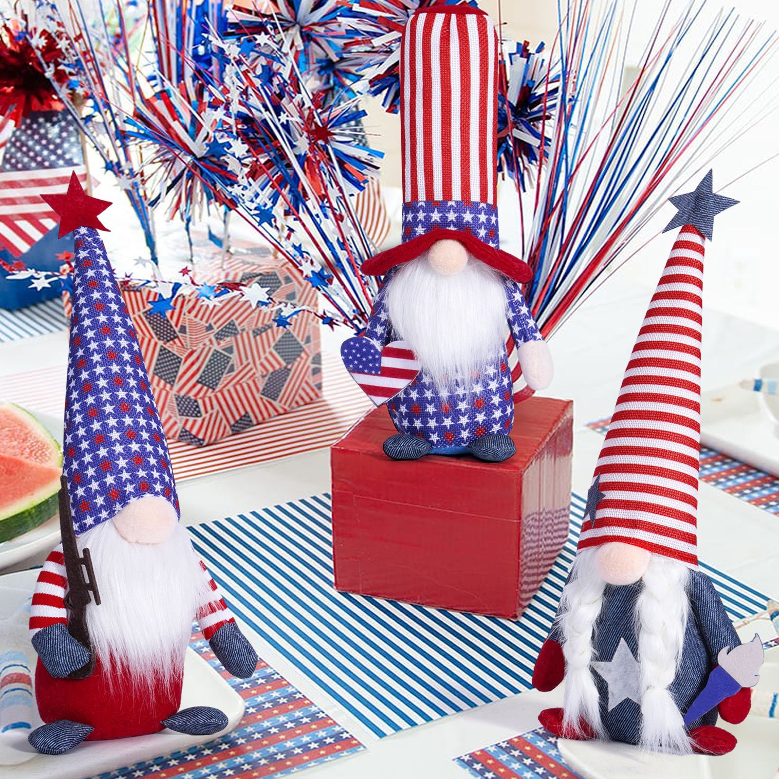 Día de la Independencia transfronteriza muñeca sin cara muñeca decoración enana muñeca de vacaciones atmósfera decoración regalos para niños