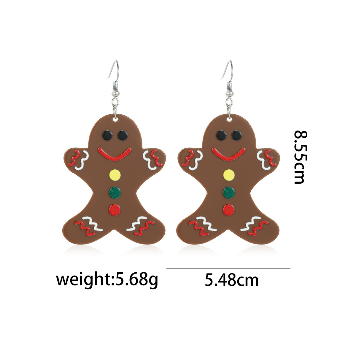 27. gingerbread man earrings acrylic
