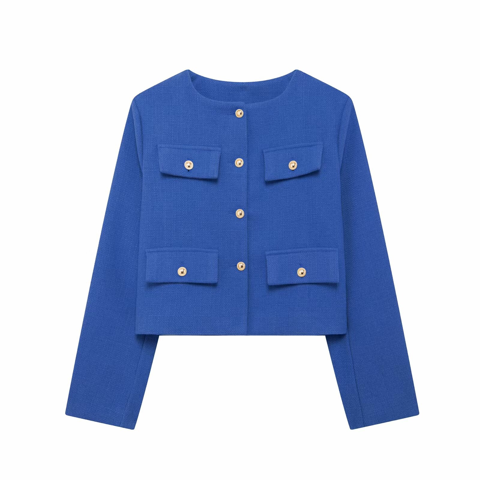 420g Weight Casual Jacket Outerwear Type Long Sleeve Sleeve Length Single Breasted Placket Type Regular Sleeve Sleeve Type Polyester Fabric Type Short Top Length Coat Tops Type Casual, Daily Occasion Round Neck Neckline Regular Fit Fit Type Solid Color Pattern Spring, Autumn Season Women's Gender Pocket Design Elegant, Streetwear Style Women's Elegant Streetwear Solid Color Pocket Single Breasted Coat Casual Jacket 15