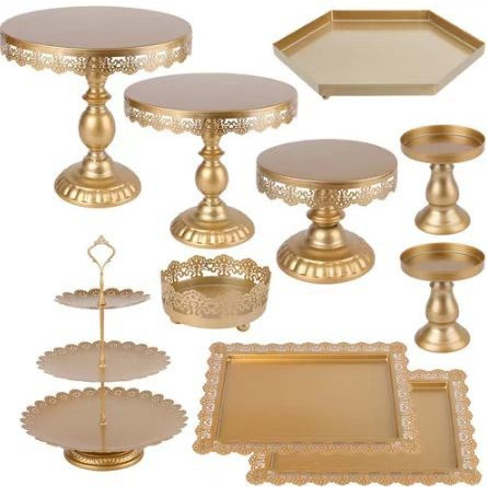 Fiesta de boda de hierro forjado set de postre pastel decoración cena de cumpleaños creativa platos multicapa