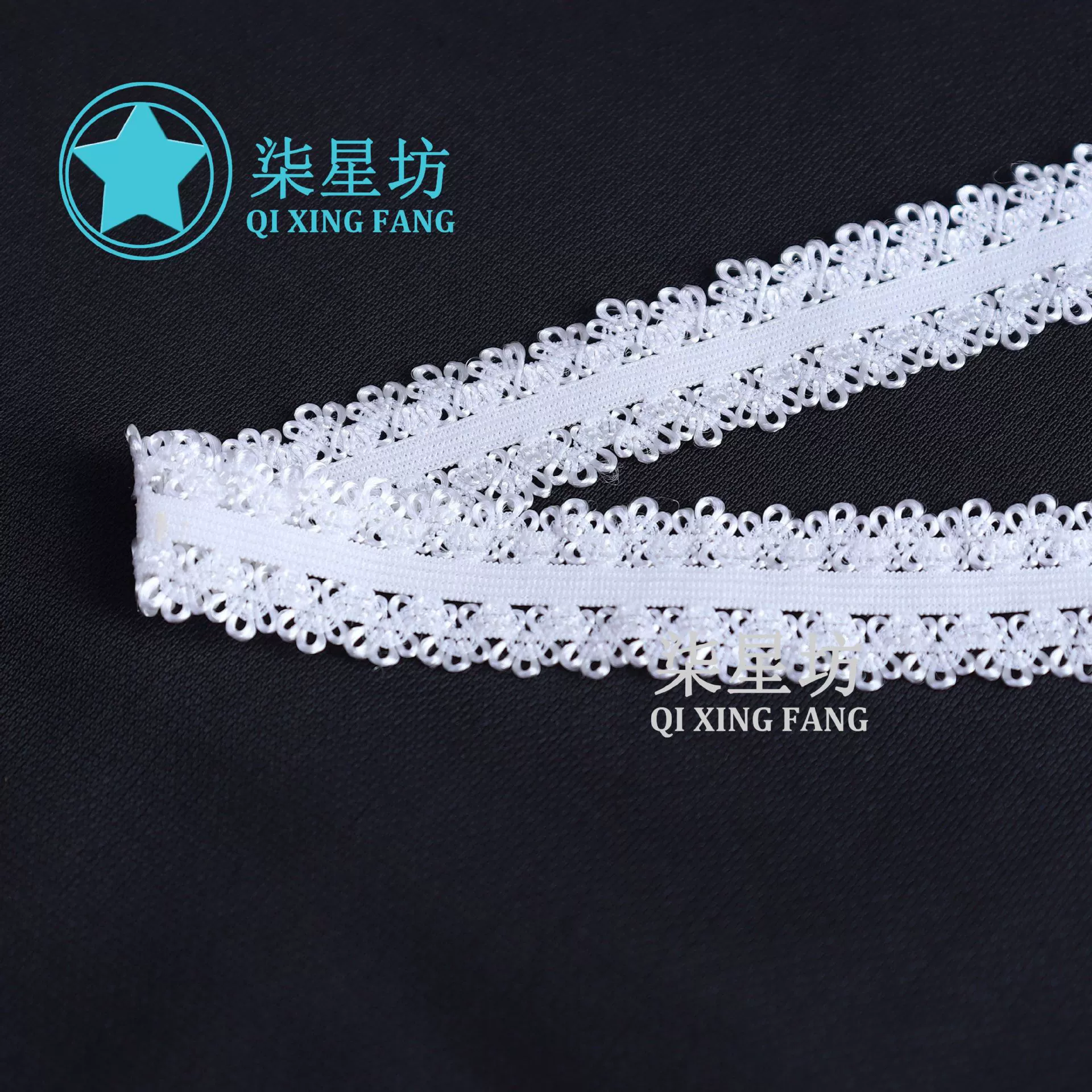 Черно-белый паркет спандекс 1.8CM Двусторонняя корона кружево эластическое белье