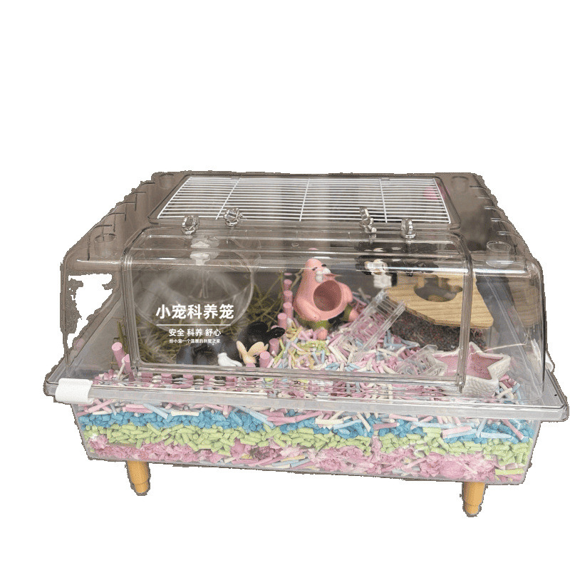ゴールデンベアハムスターケージ 60ベース 特大スペースケージ 透明アクリル製 特殊ゴールデンワイヤー用品 植栽ケージ|undefined