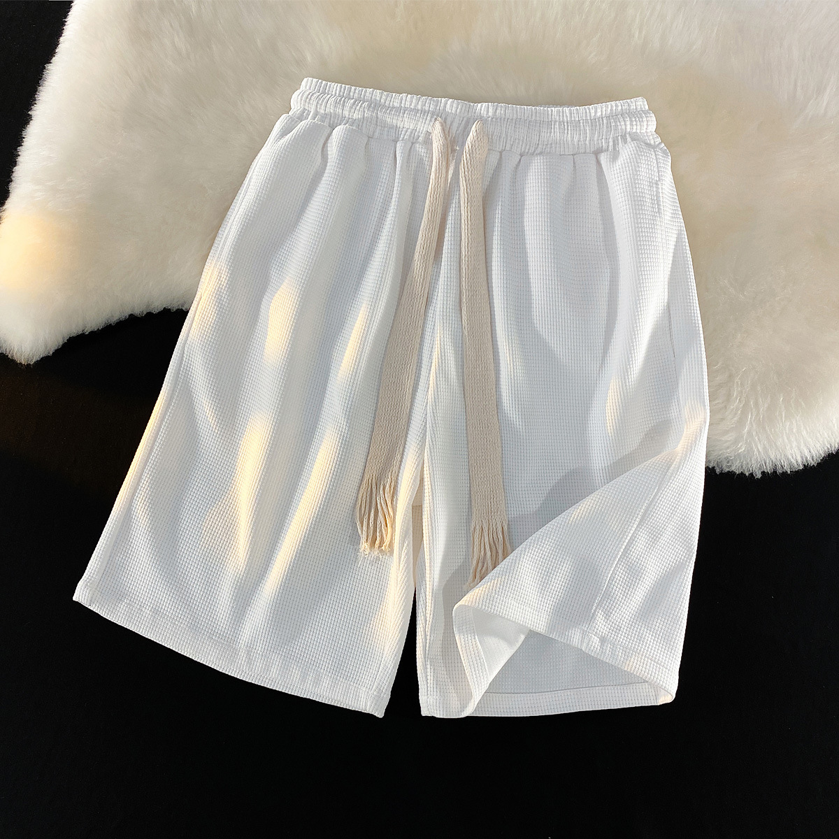 Venta directa de fábrica waffle shorts mujeres verano 2023 nueva suelta adelgazamiento Pantalones rectos deportes pantalones Casuales