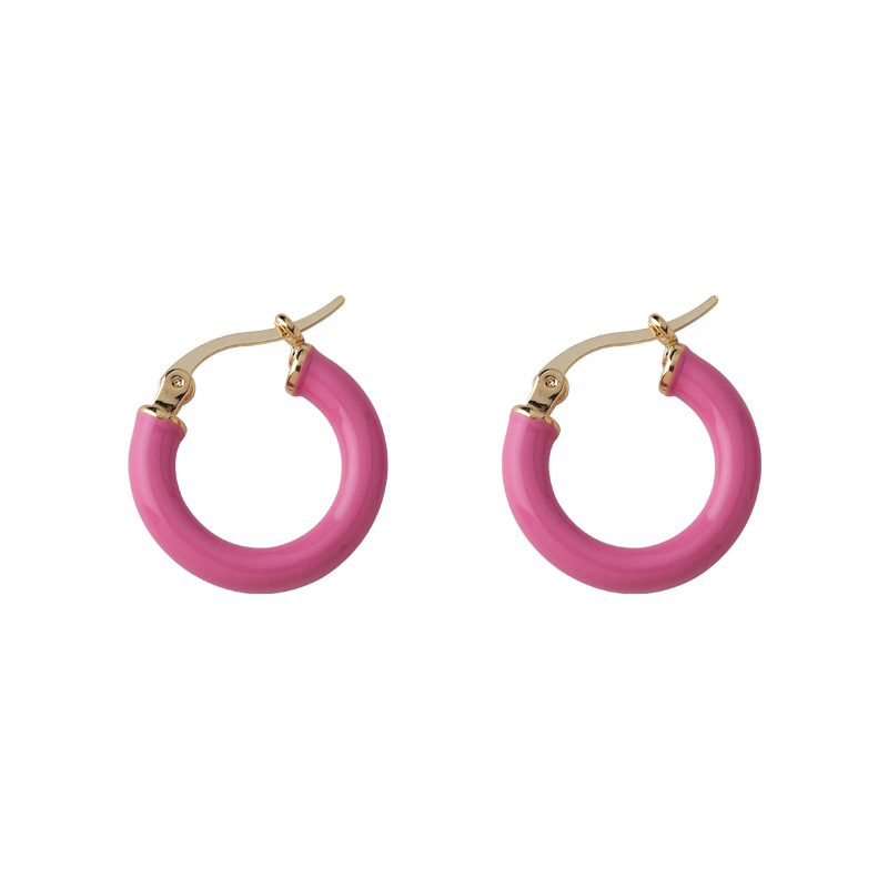 Korean Style Fashion Candy Color Small Circle Earrings display picture 4