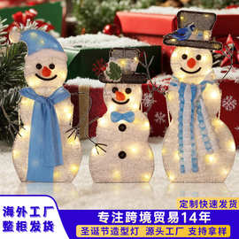 海外工厂美规2D造型灯饰 LED雪人姜饼人圣诞节户外造型装饰灯定制