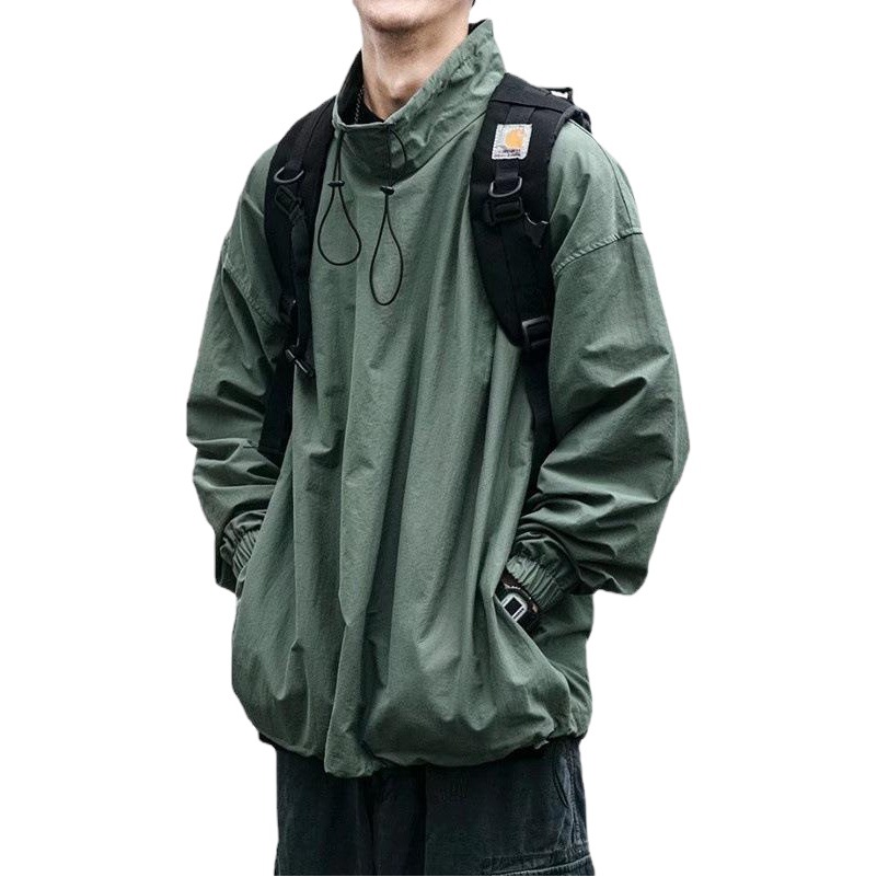 Japonés Retro lavado ropa de trabajo con capucha chaqueta de los hombres de primavera y otoño de moda chaqueta suelta suéter chaqueta ropa superior