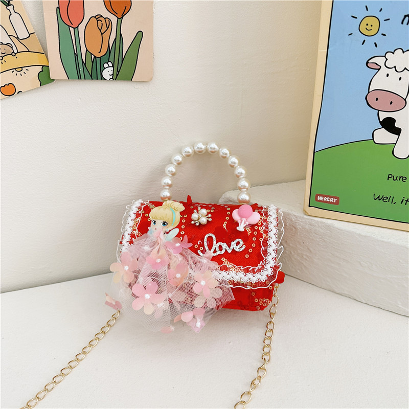 Nuevo rojo niñas nuevo año bolsa lindo arco princesa bebé bolso niña moneda monedero bolso de hombro