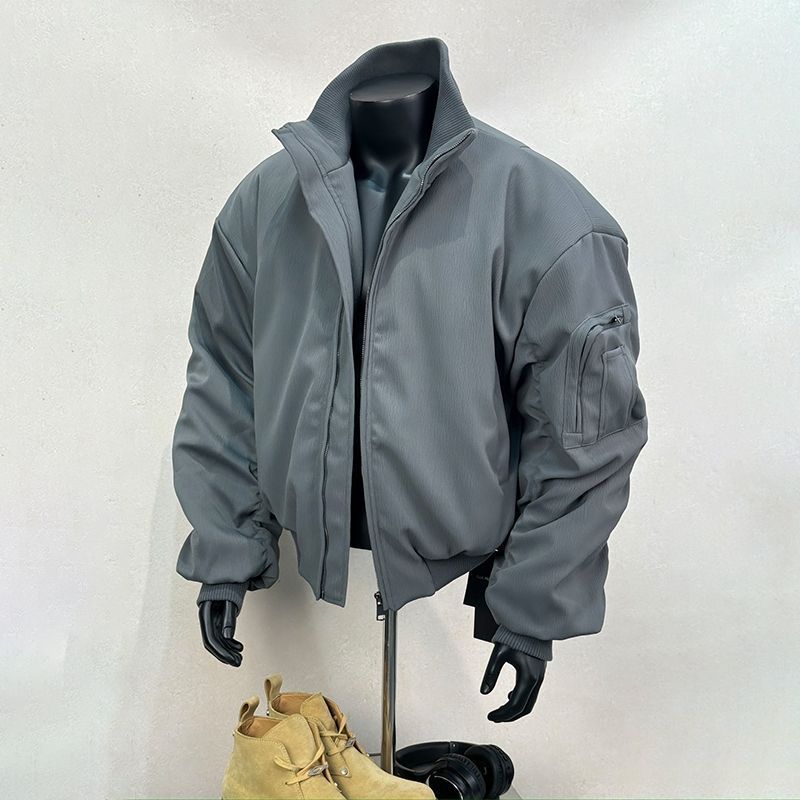 春秋季廓形飞行员夹克外套男女冲锋cleanfit立领休闲棒球服工装|undefined