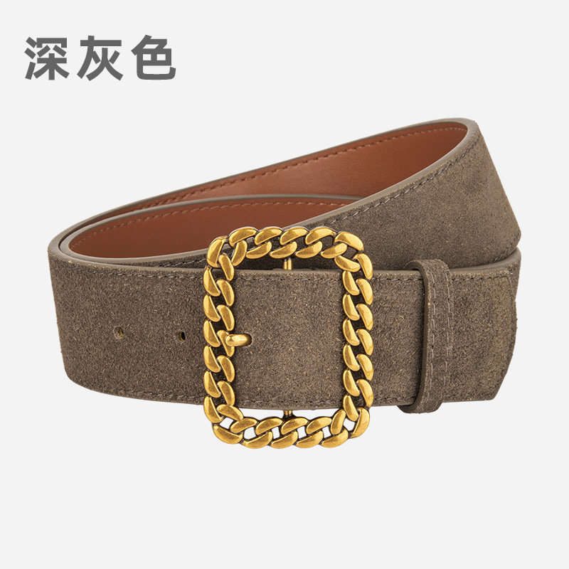 韩版简约绒面牛皮腰封女士装饰西装大衣牛仔裤皮带百搭真皮腰带女|undefined