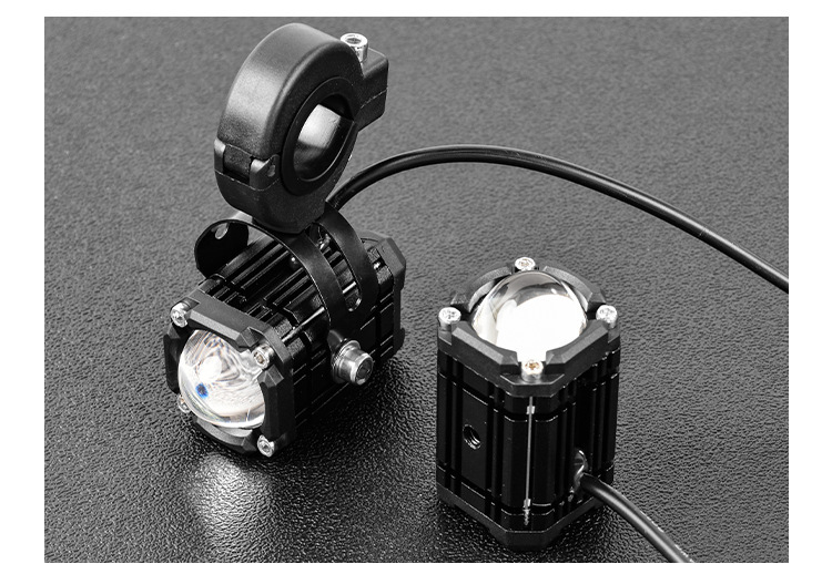 Motorcycle LED Spotlight, Electric Vehicle Devil's Eye, Super Bright Road Light, High and Low Beam, Four-Color Modified Flashing Light