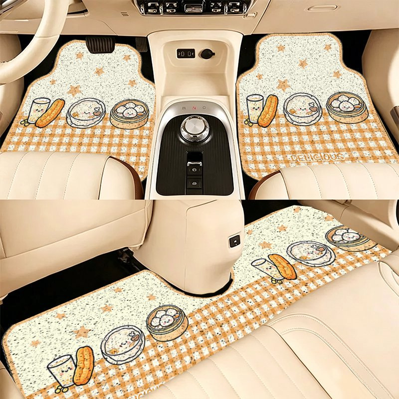 Amazon Cute Fruit Pattern Pvc Car Floor Mats Universal Home Use Sand-Scraping Dust Removal Mats Car Protective Floor Mats