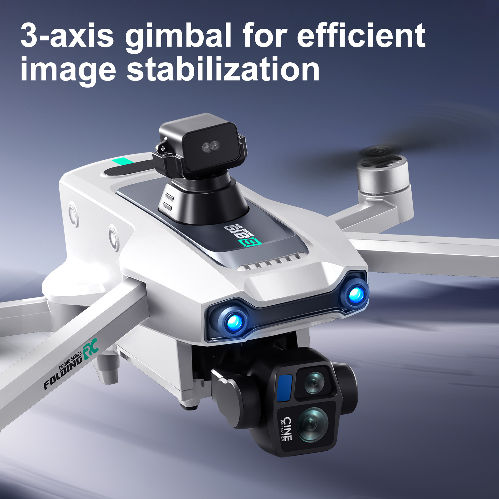 S819 Drone GPS 6KM 3-axis Gimbal 2.7K Dual Camera Obstacle