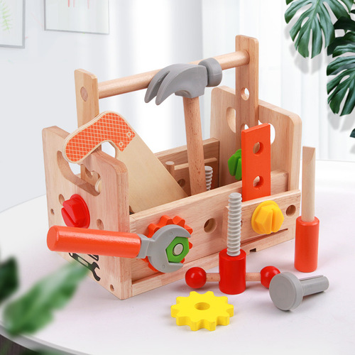 CPC wooden early education disassembly nut portable tool box children screw screw small carpenter repair tool table toy
