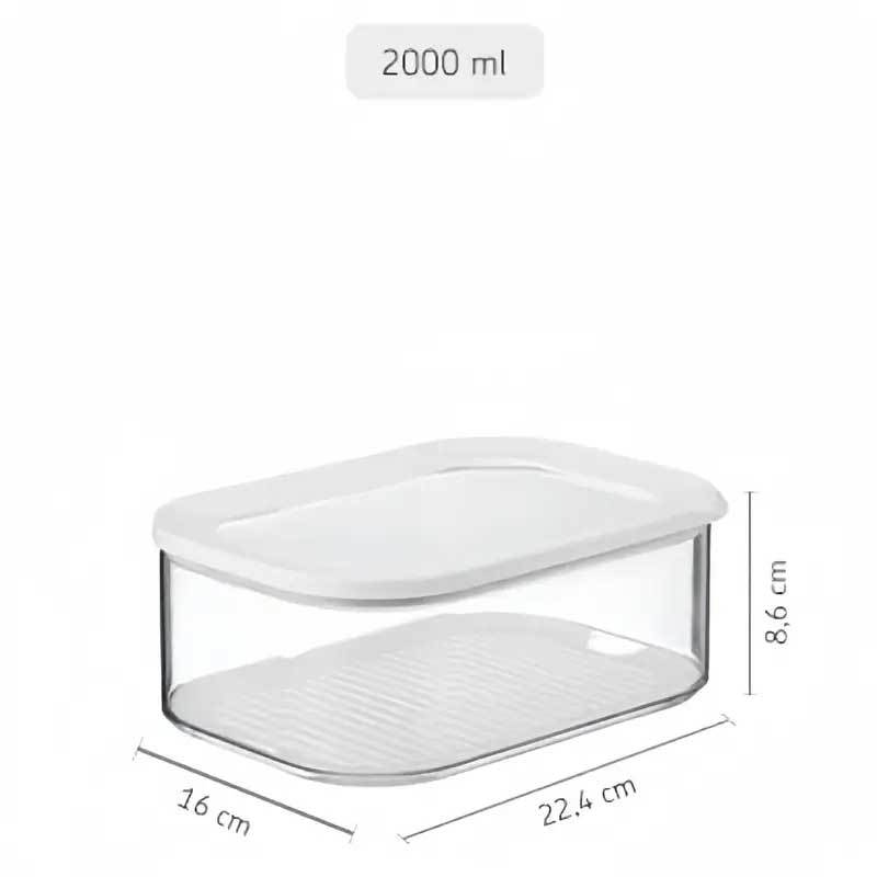 Caja de conservación de alimentos con tapa, organizador plástico transparente para carne refrigerada, apilable y sellada