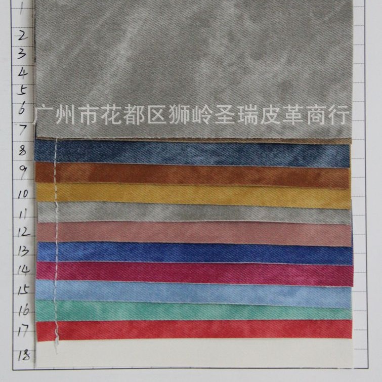 厂家现货供应PVC人造革 牛仔布纹箱包手袋皮革SR-828