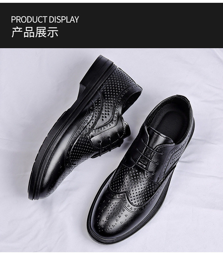 Giày da nam công sở cao cấp thoáng khí tăng chiều cao, gót vuông 3–5 cm — BK-2 màu đen chi tiết 20