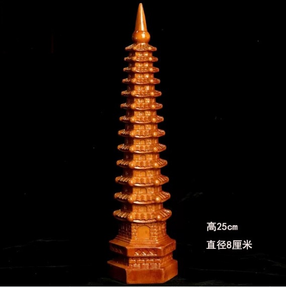 卸売9層と13層の木彫り装飾品、オフィスや書斎の試験ギフト、桃木文昌塔彫刻|undefined