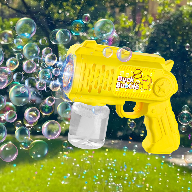 Burbujas para niños juguetes de cañón de acero iluminación automática burbujas Gatlin burbujas fabricantes de cañón de burbujas al por mayor