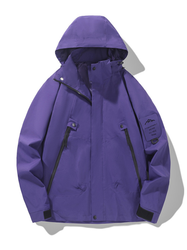 冲锋衣男女款外套春秋季休闲宽松大码连帽情侣夹克户外登山骑行服|undefined