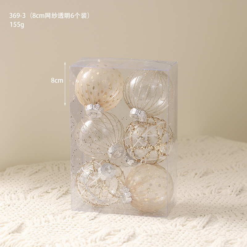 Champagne de alta gama traje blanco caja de regalo bola de Navidad decoración de árbol de Navidad colgante colgante bola pintada bola transparente