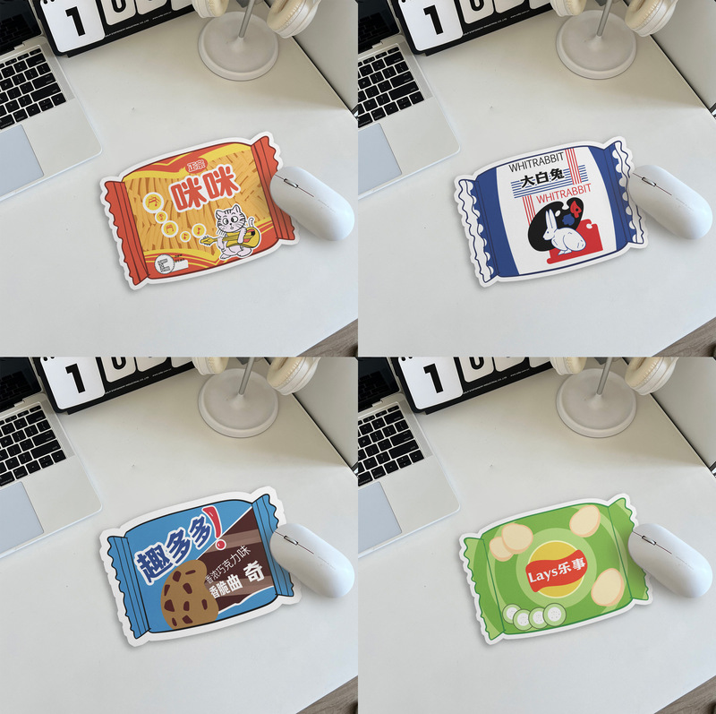 零食包装鼠标垫异形女生键盘可爱办公桌垫创意不二家小号滑鼠垫|undefined