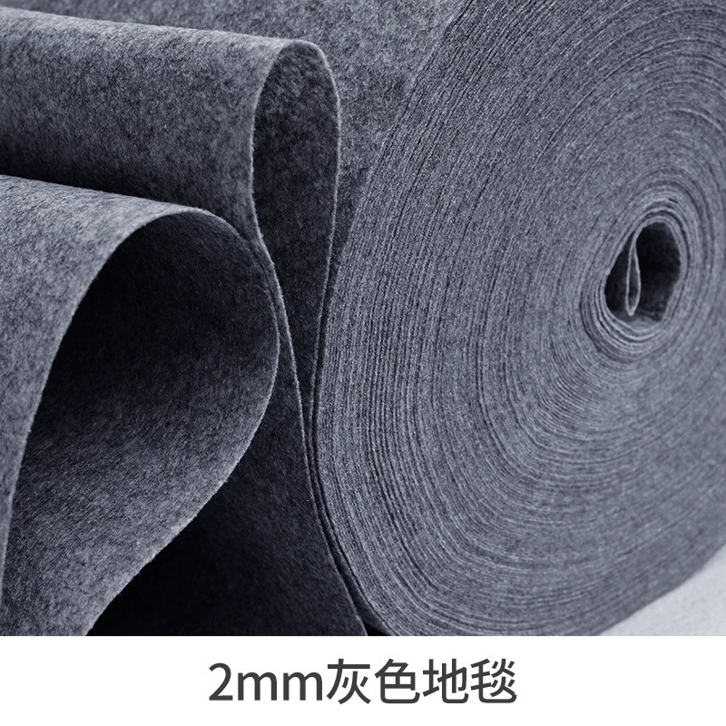Exhibition roll carpet, thickened abrasion‑resistant, smoke gray and flame‑retardant red, widths up to 4 m