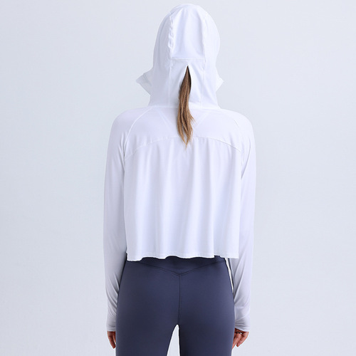 2024 New UPF50+ Ice Silk Sun Protection Shirt Summer Thin Model UV Protection Cycling Sun Shirt Hooded Sun Protection Clothing