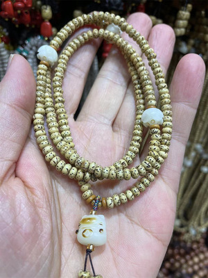 天然星月菩提批发海南原生态陈籽星月手串女士菩提子手链白玉猫爪|ru