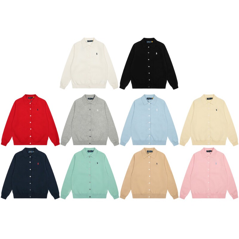 Scan Code to Access Trendy Brand Laval Rl25 New Embroidered Polo Shirt with Lapel, Long-Sleeved Knitted Sweater Cardigan, Loose Fit for Men and Women