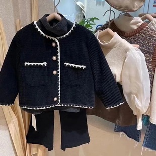 Children's Tops Internet Celebrity Autumn Clothing Korean Style Girls' Small Fragrant Jackets 2022 Autumn Clothing New Style Baby Girl's Style Cardigan