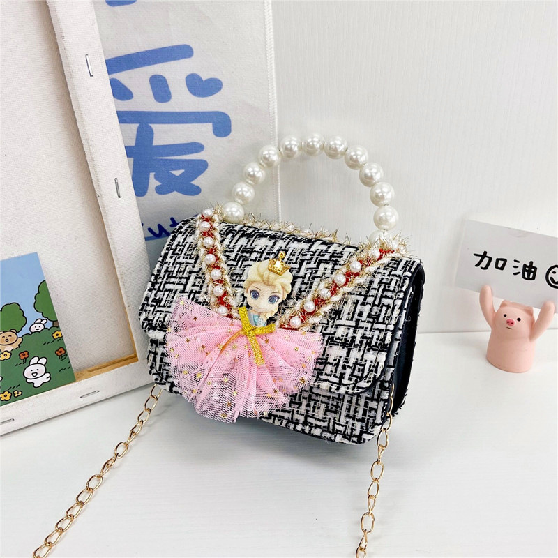 Bolso para niños 2021 nueva niña linda bolsa de mensajero moda princesa perla bolso cadena bolsa de hombro