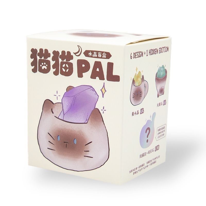 网红同款可猫猫PAI水晶盲盒潮玩树脂工艺品带扩香石寓意摆件直销|undefined