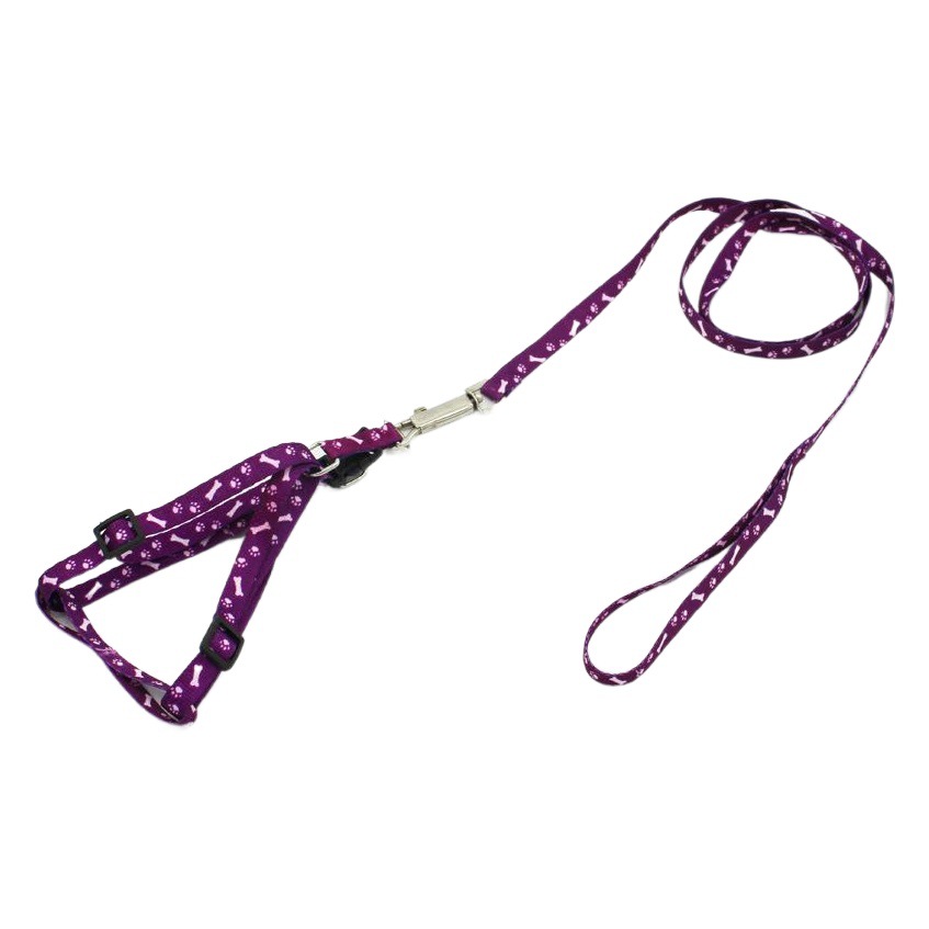 Venta al por mayor correa para mascotas Hueso Impresión de pecho y espalda traje de tracción correa de perro Cadena de gato ventas directas de la fábrica