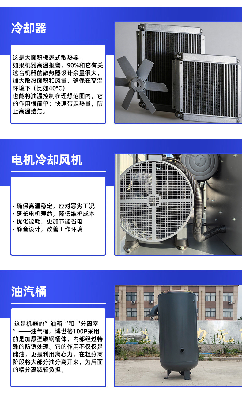 Industrial-Grade Screw-Type Air Compressor, Permanent Magnet Variable Frequency Air Pump, Energy-Saving, Silent, High-Power Wholesale
