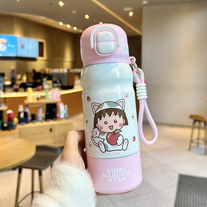 库洛米水杯儿童保温杯女孩双饮杯2025学生上学专用水壶316食品级|undefined