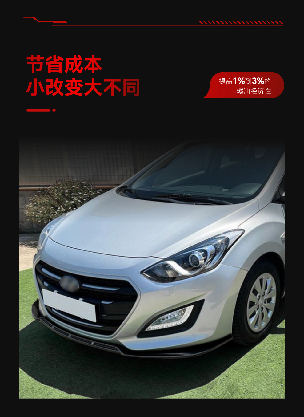Applicable to 2012-2017 US version of Hyundai I30 MK2 MK2.5 Elantra front shovel front lip surround modification parts