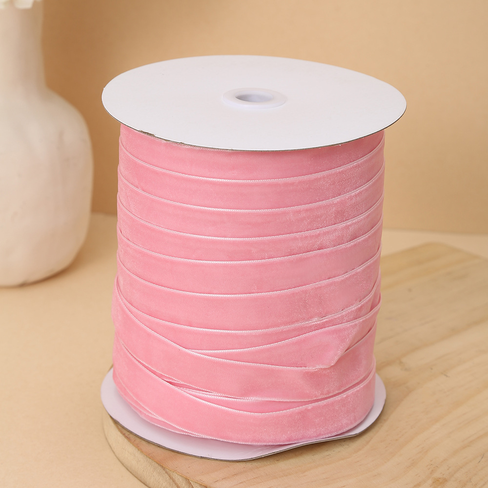 Cinta flocada de 2cm Cinta de terciopelo de una cara Cinta de satén de terciopelo Cinta de terciopelo sin cinta elástica Accesorios de bricolaje en stock