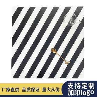 pp条纹餐垫 方形印刷磨砂防油污食品级餐桌垫 塑料覆膜餐垫定做