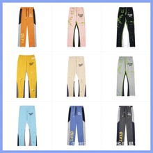 外单Gallery Dept手绘泼墨拼接抽绳高街休闲卫裤微喇长裤男士运动