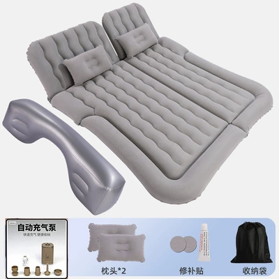 Vehicle-mounted inflatable bed, bed, SUV in-car sleeping - 64-size-suv-trunk-long-bench-flocked-gray-wireless-air-pump-camping-light