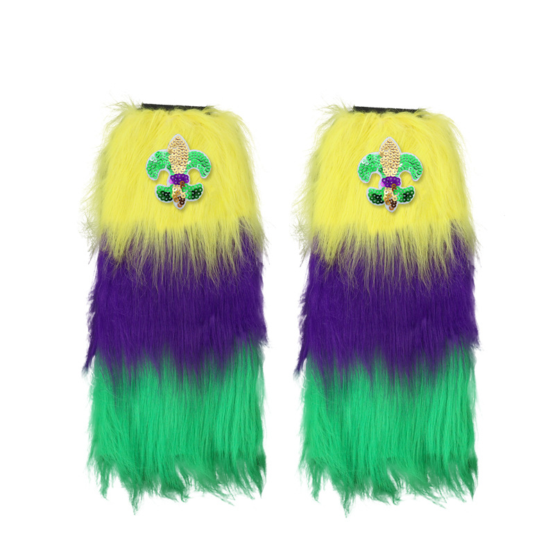 Nuevo cross-border Halloween tricolor piernas de peluche brasileño carnaval irlandés vestido de baile vestido de espectáculo