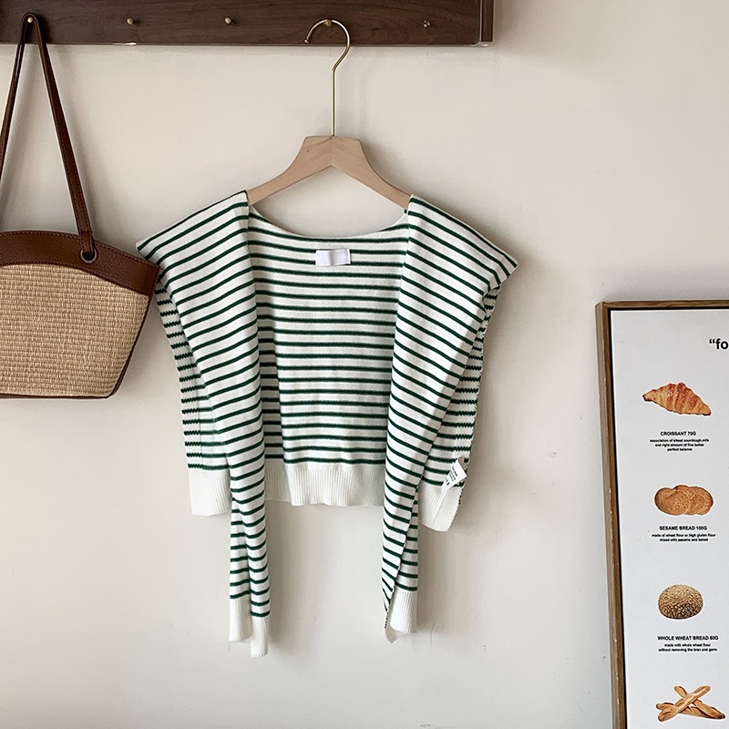 Shallo de punto de alta calidad con un nuevo tipo de alto nivel de collar delgado cuello con una pequeña banda de hombro con una chapa