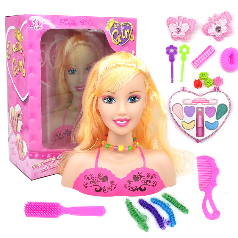 Vestirse pelo Barby muñeca traje caja de regalo grande medio cuerpo muñeca niña jugar casa niña maquillaje juguete